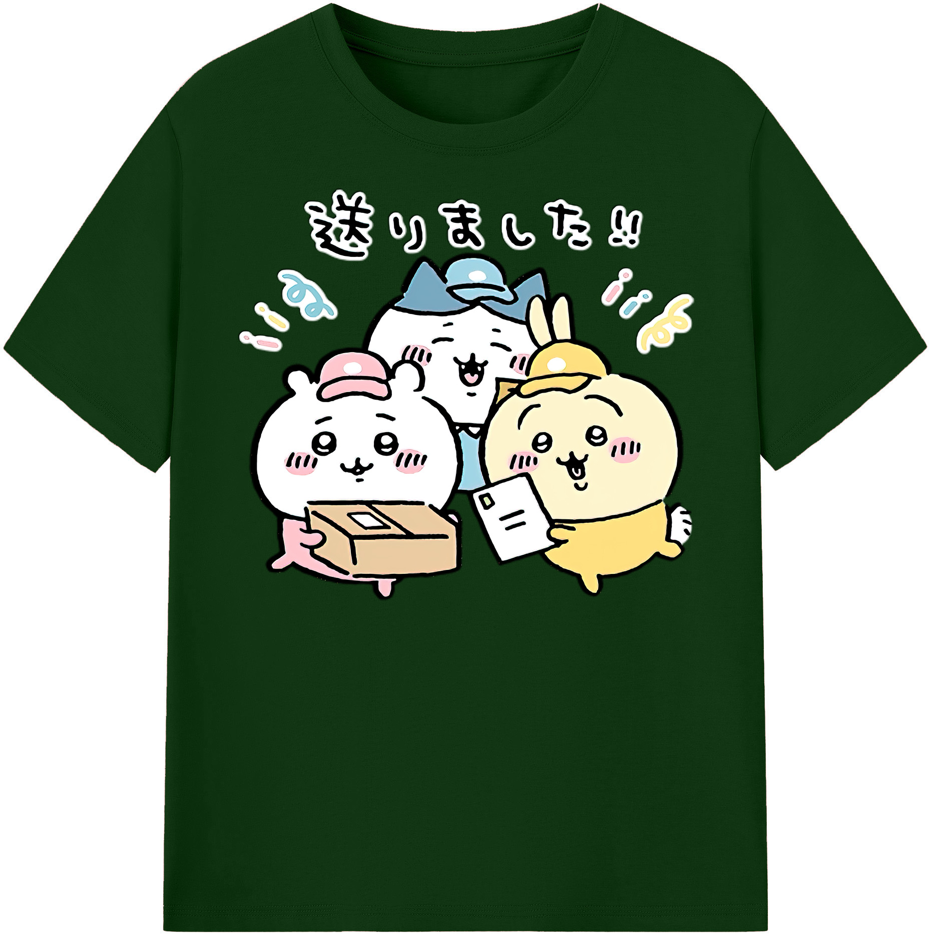 （画像用） ちいかわ ハチワレ Chii-kawa hachiware 綿100％半袖Tシャツ（フロントプリント）